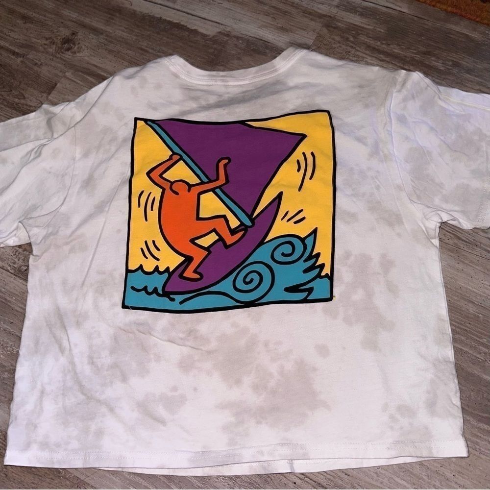 KEITH Haring Pop Shop Art T-Shirt Windsurfer short sleeve T size l